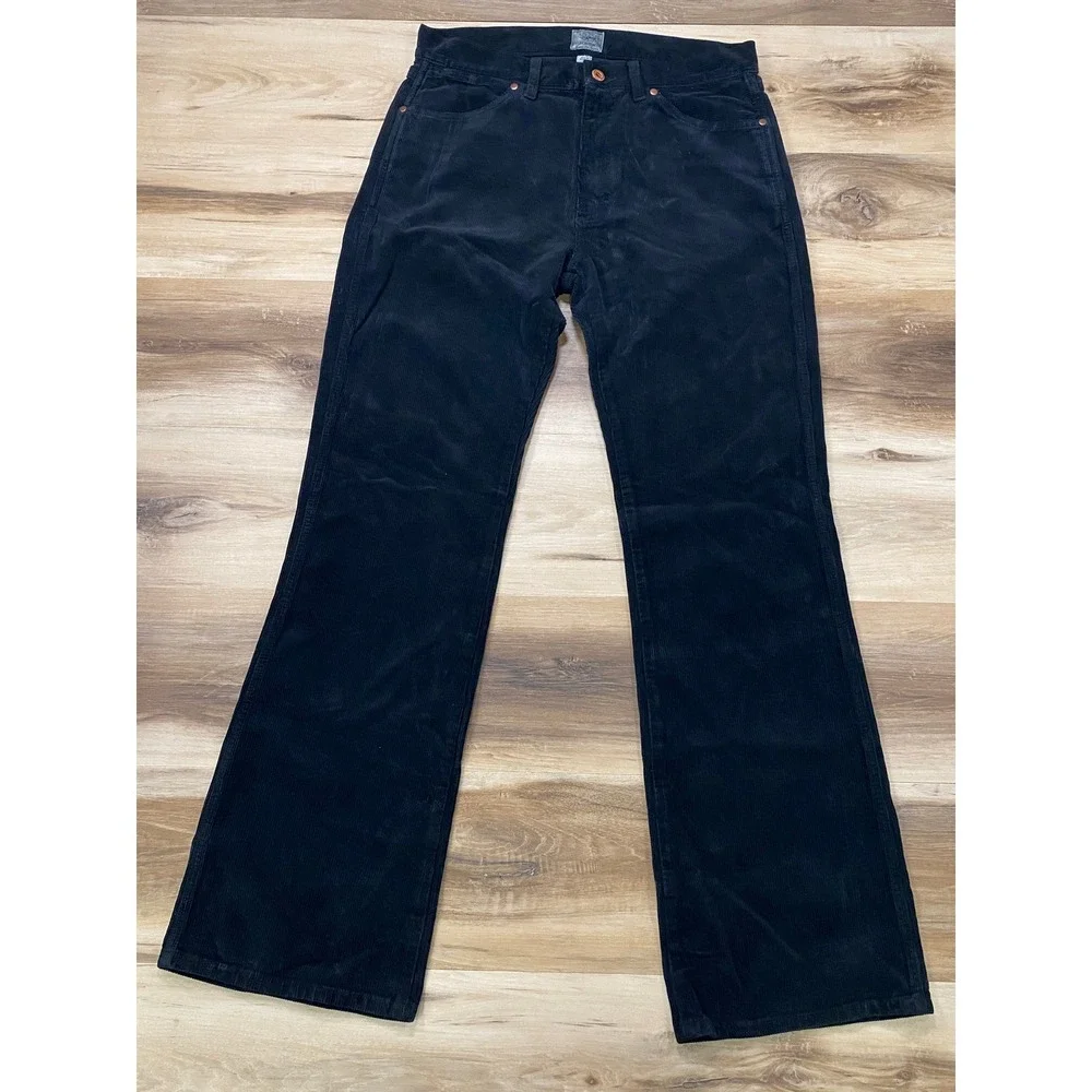 J.Crew Bootcut 11 Wale Corduroy Jeans 30x32 5-Pocket Cotton Black $178 CN535